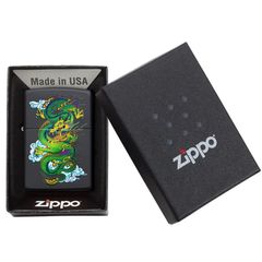 Bật Lửa Zippo Black Matte Dragon 29839 - Họa Tiết Rồng, Chất Liệu Đồng Thau, Bảo Hành Trọn Đời, Quà Tặng Từ Thương Hiệu Nổi Tiếng