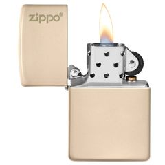 Bật Lửa Zippo Classic 49453ZL Màu Cát Sang Trọng - Logo Zippo Khắc Laser, Chất Liệu Đồng Thau Bền Đẹp, Quà Tặng Đẳng Cấp