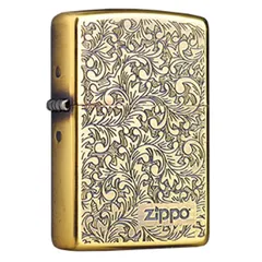 Bật lửa Zippo Floral Design ZA-2-23B hoa văn mạ vàng cao cấp