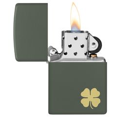 Bật Lửa Zippo Four Leaf Clover 49796 - Bật Lửa Cỏ Bốn Lá Sang Trọng, Chắc Chắn, Mang Lại May Mắn