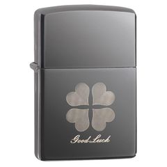 Bật Lửa Zippo Good Luck Design 49120 - Họa Tiết Cỏ 4 Lá May Mắn, Vỏ Đồng Thau Mạ Chrome, Sang Trọng và Độc Đáo