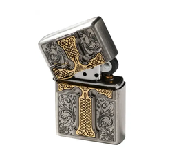 Bật Lửa Zippo ZA-1-59C Credos Emblem - Thiết Kế Họa Tiết Thánh Giá Khắc Độc Đáo, Chất Liệu Đồng Thau Cao Cấp, Dùng Lâu Dài