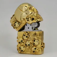 Bật Lửa Zippo ZA-3-185A The Armor Skull Gold - Họa Tiết Đầu Lâu Mạ Vàng, Chất Liệu Đồng Thau Cao Cấp, Độc Lạ, Phong Cách Cá Tính