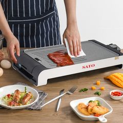 Bếp Nướng Điện Không Khói Sato BN32 - Vỉ Nướng Cao Cấp, Tiện Lợi Cho Bữa Tiệc BBQ Tại Nhà, Công Suất 1500W, Dễ Dàng Vệ Sinh