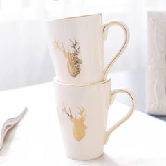 Bộ Cốc Đánh Răng Gốm Sứ Hình Hươu - Bộ Đồ Trang Trí Phòng Tắm Sang Trọng, Thiết Kế Tinh Xảo, 4 Món Họa Tiết Độc Đáo