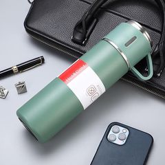 Bộ quà tặng bình giữ nhiệt cao cấp 500ml kèm 2 cốc inox có quai - Giữ nóng lạnh lâu, quà tặng ý nghĩa cho bạn bè, người thân