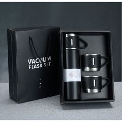 Bộ quà tặng bình giữ nhiệt cao cấp 500ml kèm 2 cốc inox có quai - Giữ nóng lạnh lâu, quà tặng ý nghĩa cho bạn bè, người thân