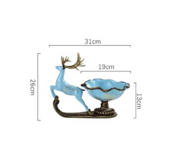Đĩa Gốm Sứ Hình Hươu Xanh Da Trời - Đĩa Để Hoa Quả Thiết Kế Độc Đáo, Quà Tặng Cao Cấp và Ý Nghĩa