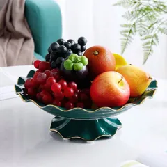 Đĩa Sứ Viền Vàng Để Hoa Quả - Thiết Kế Hiện Đại, Quà Tặng Ý Nghĩa Cho Người Thân - Chất Liệu Cao Cấp, Độ Bền Cao
