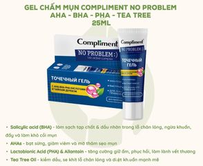 Gel Chấm Mụn Compliment SOS No Problem AHA BHA PHA 25ml - Giải Pháp Làm Khô Mụn, Giảm Sưng Và Ngừa Mụn Tái Phát