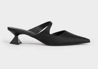 Giày cao gót Charles & Keith Asymmetric Sculptural Heel Pumps CK1-61720118 Black