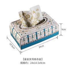 Hộp Đựng Giấy Ăn Họa Tiết Thổ Cẩm Bằng Sứ Cao Cấp - Trang Trí Sang Trọng Cho Phòng Khách Và Bàn Ăn