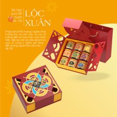 Hộp quà Tết Lộc Xuân 05 Mama’s Food - Bộ quà sang trọng gồm 9 món đồ khô chất lượng, ý nghĩa trường thọ và lời chúc năm mới an lành