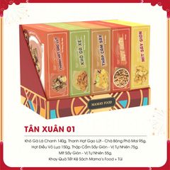 Hộp quà Tết Tân Xuân 01 Mama’s Food - Đồ khô chất lượng, quà tặng ý nghĩa cho mùa xuân, biếu tặng đối tác và người thân