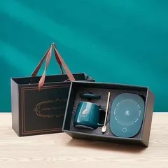 Hộp Quà Tặng Cốc Hâm Nóng Sứ Kèm Đế Điện - Giữ Nhiệt Cafe, Trà, Quà Tặng Ý Nghĩa Cho Mẹ Bỉm Sữa, Văn Phòng, Học Sinh