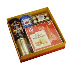 Hộp Quà Tết Cao Cấp Happybox - HPH003 Đỏ Sang Trọng, Quà Tặng Tết Độc Đáo, Bánh Kẹo Nhập Khẩu, Giao Hàng Toàn Quốc