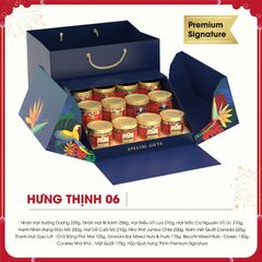 Hộp quà Tết Hưng Thịnh Cao Cấp 06 - Set 12 Món Bánh Hạt Dinh Dưỡng Sang Trọng - Tài Lộc Sum Vầy 2023