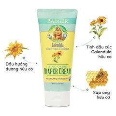 Kem Bôi Hỗ Trợ Ngừa Hăm Tã Cho Bé Badger Diaper Cream 87ml - Chiết Xuất Hữu Cơ, An Toàn Cho Da Bé, Không Gây Khó Chịu