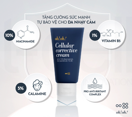 Kem Dưỡng Phục Hồi Da Oh!Oh! Cellular Corrective Cream 30ml - Chứa Niacinamide, Tăng Cường Độ Ẩm, Làm Dịu Da, Mờ Vết Thâm, Chống Oxy Hóa