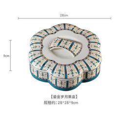 Khay Đựng Bánh Mứt Kẹo 7 Ngăn Bằng Sứ Cao Cấp - Thiết Kế Độc Đáo, Bảo Quản Thực Phẩm An Toàn, Quà Tặng Ý Nghĩa Dịp Lễ Tết