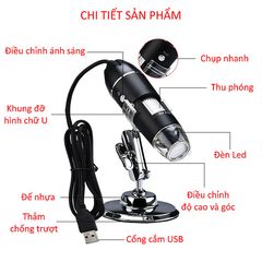 Kính Hiển Vi Điện Tử 1600X - Microscope Digital USB Phục Vụ Học Tập và Khám Phá Thế Giới Siêu Nhỏ
