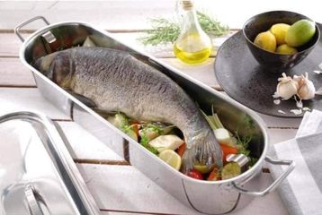 Nồi Hấp Cá Kitchen Craft Thép Cao Cấp Có Nắp Đậy - Kích Thước 45cm, Giữ Hương Vị Thức Ăn Thơm Ngon, An Toàn Sức Khỏe