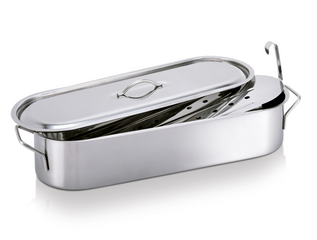 Nồi Hấp Cá Kitchen Craft Thép Cao Cấp Có Nắp Đậy - Kích Thước 45cm, Giữ Hương Vị Thức Ăn Thơm Ngon, An Toàn Sức Khỏe