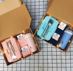 Set Quà Tặng Thầy Cô - Hộp Cơm Trưa Vintage + Bình Nước Tiện Lợi - Món Quà Ý Nghĩa Ngày 20/11