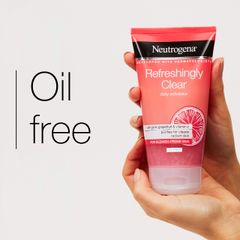 Sữa Rửa Mặt Neutrogena Refreshingly Clear 150ml - Giúp Làm Sạch Da Dễ Bị Mụn, Cấp Ẩm 24 Giờ và Hương Bưởi Tươi Mát