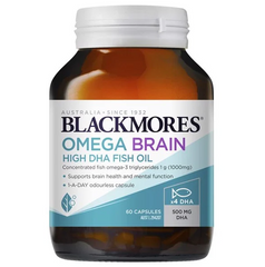 Viên Dầu Cá X4 Omega DHA Blackmores Omega Brain Úc - Tăng Cường Trí Nhớ và Thị Lực, 60 Viên Dạng Nang Mềm Dễ Uống