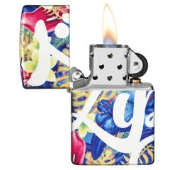 Bật Lửa Zippo 49436 Thiết Kế Hoa Nhiệt Đới - Bật Lửa Chống Gió Có Thể Nạp Lại Sang Trọng, Quà Tặng Độc Đáo cho Người Yêu Thích Fandom
