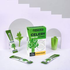 Tinh Chất Cần Tây Vitrue Celery - Hỗ Trợ Giảm Cân, Kiểm Soát Cảm Giác Thèm Ăn, Chống Oxy Hóa, Hộp 14 Gói Tiện Dụng