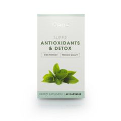 Viên uống thanh lọc cơ thể Rene Super Antioxidants & Detox - Hỗ trợ giảm cân, trẻ hóa da, lọ 40 viên, tăng cường sức khỏe và năng lượng