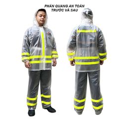 Áo Mưa Bộ Phản Quang Rando ASPC-02 - Trang Phục Chống Nước Cho Công Trường, Hoạt Động Ngoài Trời, Có Nón Tháo Rời