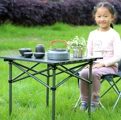 Bàn Dã Ngoại Gấp Gọn 53x51cm Kèm Túi Đựng Tiện Lợi - Khung Sắt Chắc Chắn, Dễ Dàng Mang Theo Picnic và Cắm Trại