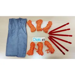 Bộ cọc nhôm 3 chấu và dây dù phản quang giữ lều bạt cắm trại 18cm - Tiện lợi cho chuyến đi picnic dã ngoại ngoài trời