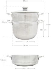 Bộ Nồi Xửng Hấp Inox 3 Đáy Fivestar 26cm - Chất Liệu Cao Cấp, Sang Trọng, Phù Hợp Gia Đình 4-6 Người