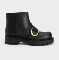 Bốt Charles & Keith Gabine Loafer Ankle Boots SL1-91900002 Black
