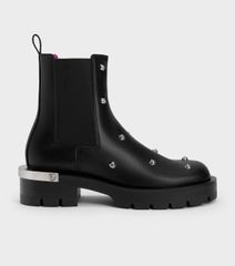Bốt Charles & Keith Lotso Studded Chelsea Boots CK1-90900113 Black