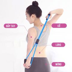 Dây kháng lực số 8 Justfit cho tập gym, yoga tại nhà - Dụng cụ thể thao dễ sử dụng, tay cầm êm ái, hỗ trợ giảm mỡ bụng hiệu quả