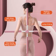 Gậy Tập Yoga Justfit - Hỗ Trợ Tư Thế Lưng Thẳng & Chống Gù - Phụ Kiện Tập Gym Đáng Tin Cậy cho Người Lớn và Trẻ Em