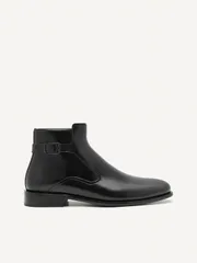 Giày boots nam Pedro Black Leather Ankle PM1-96600010 màu đen