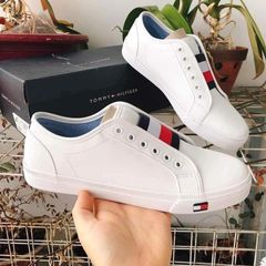 Giày Nữ Tommy Hilfiger Anni Slip-On Sneaker Trắng - Giày Thể Thao Thời Trang, Chất Liệu Da Cao Cấp, Tiện Dụng, Phong Cách Năng Động