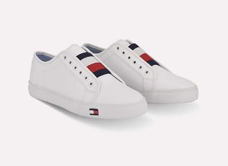 Giày Nữ Tommy Hilfiger Anni Slip-On Sneaker Trắng - Giày Thể Thao Thời Trang, Chất Liệu Da Cao Cấp, Tiện Dụng, Phong Cách Năng Động