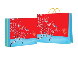 Hộp quà Tết cao cấp 6 món HQ23570 - Set gồm cà phê, bánh kẹo, hạt dinh dưỡng, quà Tết sang trọng cho bạn bè, gia đình