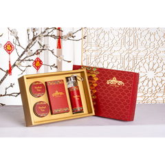 Hộp quà Tết Saffron Jahan 1gr Sang Trọng + 2 Loại Trà Hoa Hồng & Nhài - Món Quà Biếu Tết Ý Nghĩa Chất Lượng