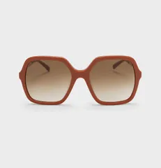 Kính mát Charles & Keith Acetate Braided Temple Butterfly Sunglasses Clay