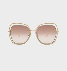 Kính mát Charles & Keith Cut-Out Double-Frame Butterfly Sunglasses Mint Green