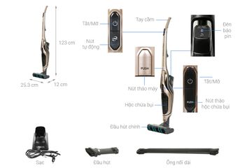 Máy Hút Bụi Không Dây Samsung VS03R6523J1/SV - Đầu Hút 3 Trong 1, Thời Gian Sử Dụng 30 Phút, Công Nghệ Cyclone Force 170W