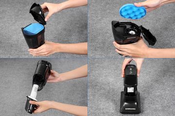 Máy Hút Bụi Không Dây Samsung VS03R6523J1/SV - Đầu Hút 3 Trong 1, Thời Gian Sử Dụng 30 Phút, Công Nghệ Cyclone Force 170W